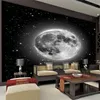 Space Galaxy Planets Po Fond d'écran personnalisé Art Wallpaper 3D mural Mural Bedroom grand mur art noir décor de chambre blanche noire ki2658148