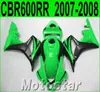 Darmowa wysyłka Zestaw wentylatorski do formowania wtryskowego Honda CBR600RR 2008 2008 Bodykits CBR 600RR F5 07 08 Matowe czarne zielone wróżki KQ16