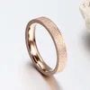 High Quality Titanium Steel Jewelry 18K Gold Plated Dull Polish Women Fashion Rings 4mm Size 5-10