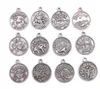 Lot de 24 pendentifs à breloques en forme de zodiaque en argent vieilli assortis à la mode #92235