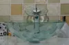 Banyo Temperli Cam Lavabo El Sanatları Tezgah Üst Yuvarlak Havza Yıkama Havzaları Ploakroom Şampuan Gemi Kasesi HX019