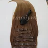 160g 20 22 inch Braziliaanse Clip in haarverlenging 100% humann haar T8 14 # Remy Steil Haar weeft 10 stks/set gratis kam