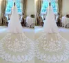 Custom Made White Lace Wedding Veils 2016 z Eifflebride z upiększoną wspaniałą aplikacją około 3 metr katedry Długie welony ślubne