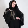 Midden-Oosten Zwart Chiffon Dubai Moslim Avondjurk Lange Mouwen Beaded Kaftan Abayas Arabische Prom Jurken Robe Islamitische Towns