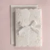 New Arrival Laser Cut Wedding Invitations Card With Bowknot Ribbon For Party Supply Free Printing Cards CW5183