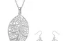 2016 Best-seller cadeau de Noël 925 argent mode Charme Arbre feuille pendentif Boucle D'oreille Collier ensemble de bijoux 10 set/lot