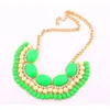 Hot Fashion Mixed Style Summer Chain Beaded Bib Big Statement Halsband för kvinnor