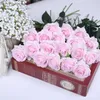 12pcs Mary Rose Flowers Flores artificiais Flores de seda toque real rosa parede