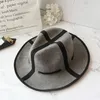 2018 Nieuwe Koreaanse stijl Autumn Women Flat Jazz Hat Fashion Wol Filable Panama Fedora Caps Adult unisex Winter Hats258i