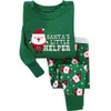 Natal Pijamas Crianças Outono Inverno Crianças Pijamas Roupas Crianças Infant Tops + Pants 2PCS Set equipamento de Papai Noel do bebê do Natal Outfit