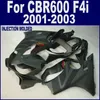 100% injektionskropp för Honda CBR 600 F4I Body Repair Fairing 01 02 03 CBR600 F4I 2001 2002 2003 Svart Fairing Kits