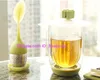 50st Tea Infuser Silicone Tea Silter Rostfritt Stål Väska Spoon Strider Filter Fisk Te Potte Infuser Mesh Ball 5cm med silikonbladslock
