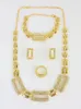 Mode brud bröllopsfest halsband 18k guldpläterade afrikanska kristall smycken set