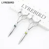 Lyrrebird 고급 헤어 커팅 가위 일본 미용사 가위 5.5 인치 블루 스톤 옐로우 스톤 새