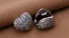 Fits Pandora Charms Bracelet Heart-shaped 100% 925 sterling silver clip beads with clear CZ DIY NEWEST women jewelry loose beads 1pcs /lot