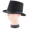 Wholesale-SIF 2018 New Fashion Wide Brim Black Hat Halloween Magician Magic Hat Jazz Hat JAN 04