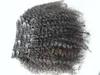 ヘアエクステンションのモンゴルのクリップヒューマンレミーヘア未加工された自然な黒髪製品9ピース