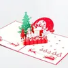 레이저 컷 초대장 크리스마스 트리 수제 3D 팝업 카드 크리스마스 이브 인사말 카드 무료 배송