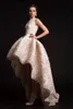 Krikor Jabotian Abendkleider Hilo Rüschen Ballkleider Rundhalsausschnitt Organza Blumenapplikationen formelles Kleid Ballkleidform