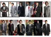 2016 Custom Design Two Buttons Red Groom Tuxedos Black Notch Lapel Groomsmen Men Wedding Suits ( jacket+Pants+tie)