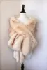 Luxurious Bridal Shawl Fur Wraps Marriage Shrug Coat Bride Winter Wedding Party Evening Prom Boleros Jacket Cloak White Khaki2505