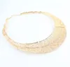 Klassisk design kvinna 18k guldpläterad kristall Afrika Dubai bröllopsfest halsband örhängen armband ring present smycken set