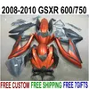 Högkvalitativ karosseriuppsättning för SUZUKI GSXR750 GSXR600 2008-2010 K8 Fairings K9 GSX-R600 / 750 08 09 10 Matt Black Brown Fairing Kit KS64