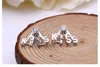 925 Sterling Silver Stud Brincos Moda Jóias Carta Palavras Beijo Diamante de Cristal Estilo Elegante Brinco para As Mulheres Meninas 100 pcs