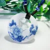 DIY Ceramic Pendants Necklace Fashion Vintage China Handmade Ethnic Necklace Blue And White Jewelry Accessories Jingdezhen hand-painted gift