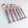 6 PCS Mermaid Makeup Brush Set Colorful Fishtail Make Up Borsts Set Sweet Makeup Tools Accessories6059924