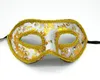 Novelty Glänsande Blomma Broderi Halv ansikte Braid Mask Venetian Mask Mardi Gras Mask