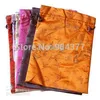 Drawstring Silk Printed Travel Women Shoe Bags med fodrad återanvändbar skoöverdrag 10st / lot mix färgfri frakt