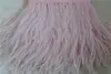 10 yards rose clair autruche Plume Trimage Fringe Trime de plumes sur l'en-tête de satin 56 pouces de largeur pour le décor robe2459574