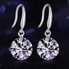 2015 new design 925 sterling swiss CZ diamond drop earrings fashion jewelry beautiful wedding / engagement gift free shipping