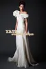 Nouveau mode Dubaï arabe sans dossier robe de soirée en ivoire livraison gratuite de volants Bowkot robe de bal élégante