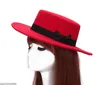 Groothandel-mode chapeau femme vintage modieuze zwarte top vilt fedora hoed vrouwen en mannen sombrero bowler hoeden Nieuwjaar geschenk 57cmm