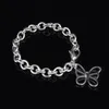 Livraison gratuite avec numéro de suivi mode Top vente 925 Bracelet en argent creux papillon Bracelet bijoux en argent 10 Pcs/lot pas cher 1811