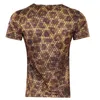 w1209 2015 Hot Sale High Quality Snakeskin Printed 3D T-shirts,Brown Punk 3D Short Sleeve Tee Shirt XS- 6XL
