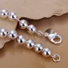 21cm Men's bracelets 8mm Hollow Balls bangles cool Jewelry 925 sterling silver H126 Pulseira de Prata