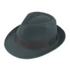 Toptan-Unisex Erkekler Kadınlar Yün Pamuk Fedora Şapka Cappelli Caz ​​Keçe Floppy Şerit Bant Panama Şapka Zarif Gorras Hombre Gangster Kap