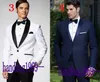 Yüksek Kalite Yeni Gelenler 16 Modelleri Isteğe Bağlı Damat Smokin Groomsmen Mens Düğün Giyim Balo Suits (Ceket + Pantolon + Kuşak + Kravat) AA1258