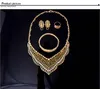 Ensembles de bijoux africains, collier en cristal plaqué or 18 carats, Bracelet, bague, boucles d'oreilles, ensemble de bijoux de mariage pour mariée et demoiselles d'honneur