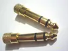 50PCS gold Headphone Adapter Stereo 1/4 Inch (6.3mm) Male to 1/8 Inch (3.5mm)