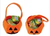 Halloween Props Trick or Treat Pumpkin Candy Bag Basket Cute Smile Face Children Non-woven Gift Handhold Pouch Tote Bag Party Decoration Toy