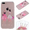 Dla iPhone 5 5S SE 6 6S 7Plus Case Przezroczyste Clear Soft TPU Powrót Cute Girl Cover dla iPhone 8 iPhone8 Plus Case