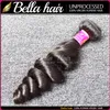 Natural Black Color Human Hair Weave 3 sztuk / partia Indian Hair Extension Faliste Luźne Wave Darmowa Wysyłka Bella Hair