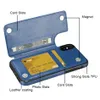 Kreditkortsplatser Läderfodral för iPhone 14 13 12 11 Pro Max XS XR PU Flip Cover Wallet Case med 3 platser för Samsung Note 20 S21 S22 Plus i OPP Bag
