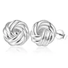 Brand new sterling silver plate Woven button-type earrings SE377,women's 925 silver Dangle Chandelier earrings 10 pair a lot factory direct