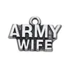 Spedizione gratuita New Fashion Facile da fai da te 20Pcs Lettera Army Wife Charm Accessori Gioielli di fascino per fare gioielli che si adattano alla collana o b
