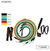 Conjunto de 11 unidades de faixas de resistência de látex Crossfit Training Exercício Yoga Tubos Pul2087282